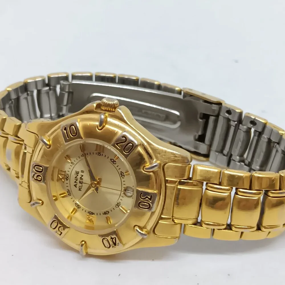 Anne Klein II AK10/1562 Women's 28mm Gold Tone Quartz Date Watch